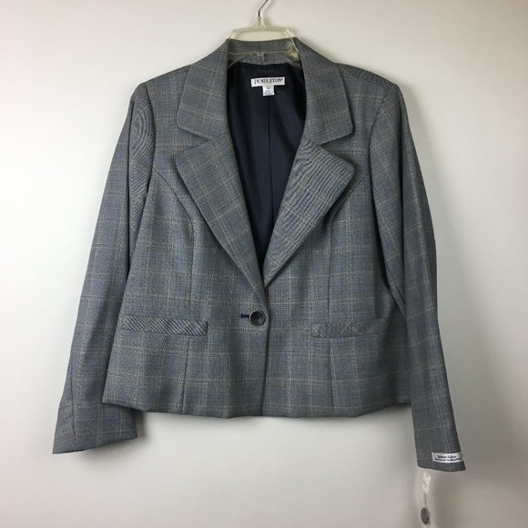 Pendleton Jackets & Blazers - NWT Pendleton Women's Blue Plaid Catalina 100% Wool 1 Button Blazer